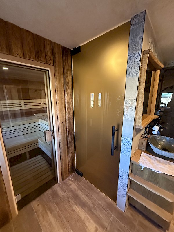 Skleněné dveře do sauny